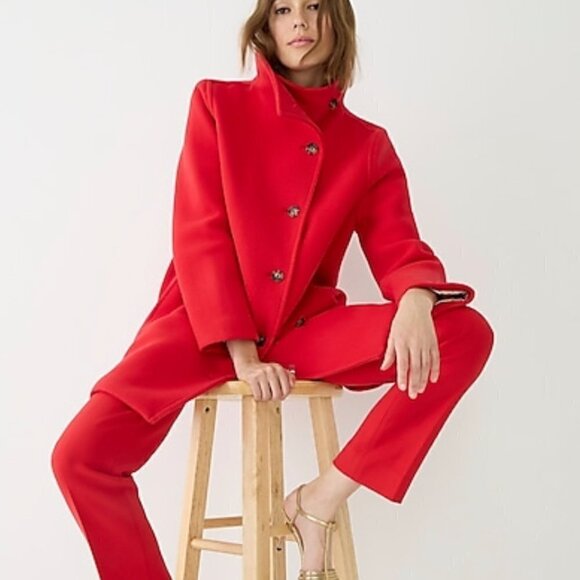 J. Crew Villa coat in Italian stadium cloth BA538 Red 24 wool - Picture 4 of 7